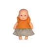Minikane Clothing Set Ensemble Peque Coton Double Gaze Safran / Gris* Peque Dolls, Clothes & Accessories