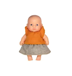Minikane Clothing Set Ensemble Peque Coton Double Gaze Safran / Gris* Peque Dolls, Clothes & Accessories