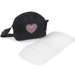 Miniland poppen Doll Diaper Bag Blue With Heart* Doll Clothes