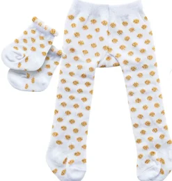 Heless Tights And Socks White With Gold Dots* Doll Clothes