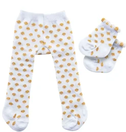 Heless Tights And Socks White With Gold Dots* Doll Clothes