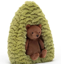 Jellycat knuffels Jellycat Forrest Fauna Bear With Tree House* Woodland Soft Toys