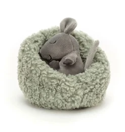 Jellycat knuffels Jellycat Hibernating Cuddly Mouse 12 Cm* Woodland Soft Toys