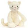 Jellycat knuffels Jellycat Medium Bashful Kitten White* Cats And Dogs Cuddly Toys