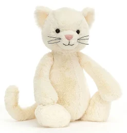 Jellycat knuffels Jellycat Medium Bashful Kitten White* Cats And Dogs Cuddly Toys