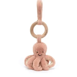 Jellycat knuffels Jellycat Odell Octopus With Wooden Ring 21 Cm* Sea Animals