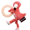 Les Déglingos Les Deglingos Flamingo Cuddly Toy With Teether 20 Cm* Birds Soft Toys