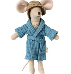 Maileg Bathrobe Father Mouse Dusty Blue* Doll House & Mouse House
