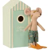 Maileg Beach Mouse Big Brother With Bath Cubicle* Doll House & Mouse House