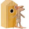 Maileg Beach Mouse Big Sister With Beach Booth* Doll House & Mouse House