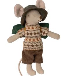 Maileg Big Brother Hiker Mouse With Sleeping Bag* Doll House & Mouse House