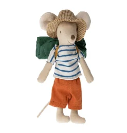 Maileg Big Brother Hiker Mouse With Sleeping Bag* Doll House & Mouse House