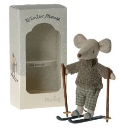 Maileg Big Brother Mouse With Ski Set* Doll House & Mouse House