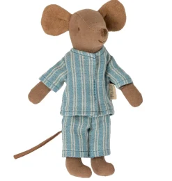 Maileg Big Brother Mouse With Pajamas In Matchbox* Doll House & Mouse House