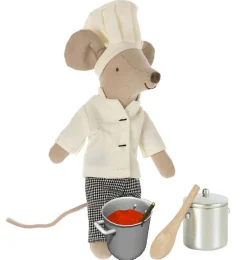 Maileg Big Brother Mouse Chef With Soup Pot And Spoon* Doll House & Mouse House