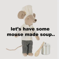 Maileg Big Brother Mouse Chef With Soup Pot And Spoon* Doll House & Mouse House