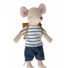 Maileg Big Brother Tricycle Mouse With Bag* Maileg Big Brother Mice, Clothing And Accessories