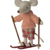 Maileg Big Sister Mouse With Ski Set* Doll House & Mouse House