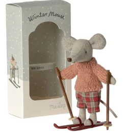 Maileg Big Sister Mouse With Ski Set* Doll House & Mouse House