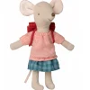 Maileg Big Sister Tricycle Mouse With Red Bag* Maileg Big Brother Mice, Clothing And Accessories