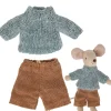 Maileg Clothing Set Big Brother Mouse / Knitted Sweater With Pants* Doll House & Mouse House