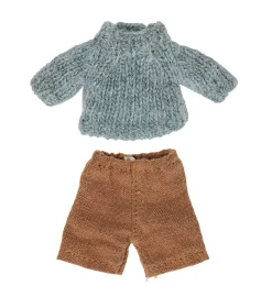 Maileg Clothing Set Big Brother Mouse / Knitted Sweater With Pants* Doll House & Mouse House