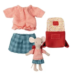 Maileg Clothing Set Big Sister Mouse With Bag* Doll House & Mouse House