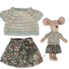 Maileg Clothing Set Big Sister Mouse / Knitted Sweater With Skirt* Doll House & Mouse House