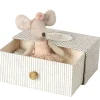 Maileg Dance Mouse In Daybed / Little Sister* Mice & Rat Cuddly Toys