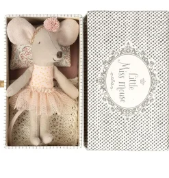 Maileg Dance Mouse In Daybed / Little Sister* Mice & Rat Cuddly Toys