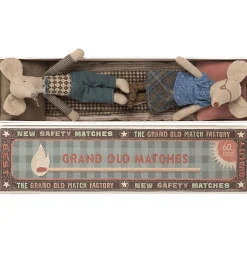 Maileg Grandmother And Grandfather Mouse In Matchbox* Doll House & Mouse House