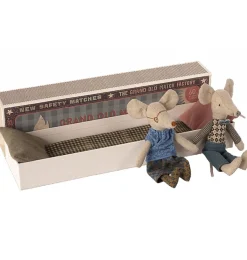 Maileg Grandmother And Grandfather Mouse In Matchbox* Doll House & Mouse House