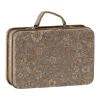 Maileg Metal Suitcase Blossom Grey* Doll Furniture And Accessories