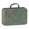 Maileg Metal Suitcase Blossom Blue* Doll Furniture And Accessories