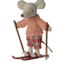 Maileg Skis & Ski Poles For Big Sister And Big Brother Mouse* Doll Furniture And Accessories