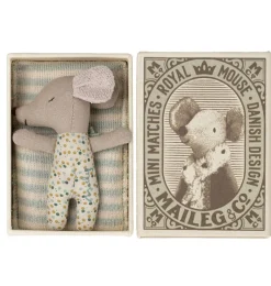 Maileg Sleepy Wakey Baby Mouse Boy In Matchbox* Doll House & Mouse House