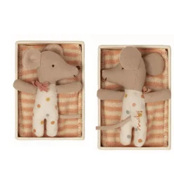 Maileg Sleepy Wakey Baby Mouse Girl In Box* Mice & Rat Cuddly Toys