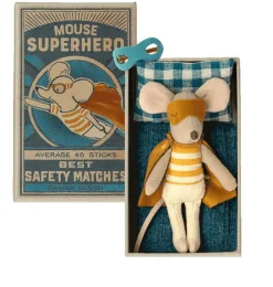 Maileg Superhero Mouse In Matchbox* Doll House & Mouse House