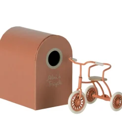 Maileg Tricycle Bike With Shelter For The Mice / Color Coral* Doll Furniture And Accessories