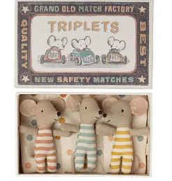 Maileg Triplets Baby Mice In A Matchbox* Doll House & Mouse House