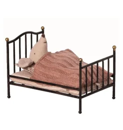 Maileg Vintage Bed Mouse Anthracite* Doll Furniture And Accessories