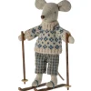 Maileg Winter Mouse With Ski Set / Father Mouse* Doll House & Mouse House