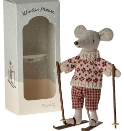 Maileg Winter Mouse With Ski Set / Mother Mouse* Doll House & Mouse House