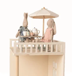 Maileg Wooden Garden Set With Table Chair And Bench* Doll Furniture And Accessories