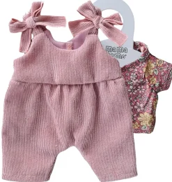 Mamamemo doll clothes & accessories Mamamemo Corduroy Overalls With A Floral Top For Gordi Dolls* Doll Clothes