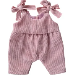 Mamamemo doll clothes & accessories Mamamemo Corduroy Overalls With A Floral Top For Gordi Dolls* Doll Clothes