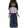 Minikane Amigas – Ensemble Trousers Jean Et Top Faustine And Double Gaze Lilac* Doll Clothes