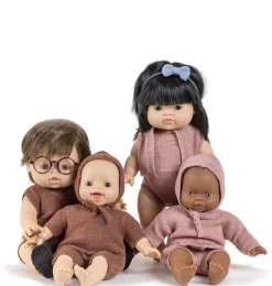 Minikane Babies - Combination Felix And Tricot Caramel Chine* Minikane Collection Babies 28 Cm