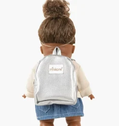 Minikane Backpack For Gordi Dolls Imitation Leather Silver* Doll Clothes