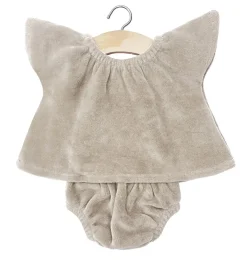 Minikane Ensemble Velor Nikky / Gris Perle / For Gordi Dolls* Doll Clothes